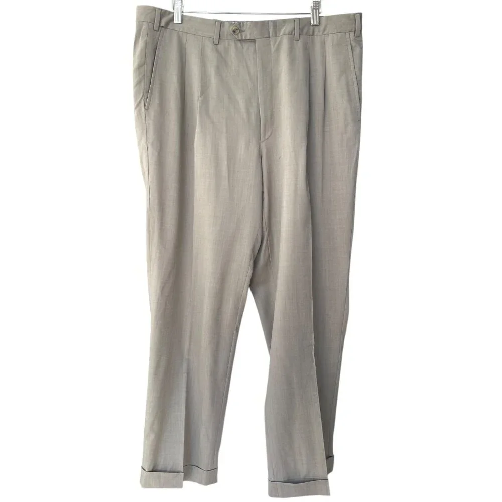 Pal Zileri Gruppo Forall Pure Virgin Wool Woolmark Men's Pants Size 54